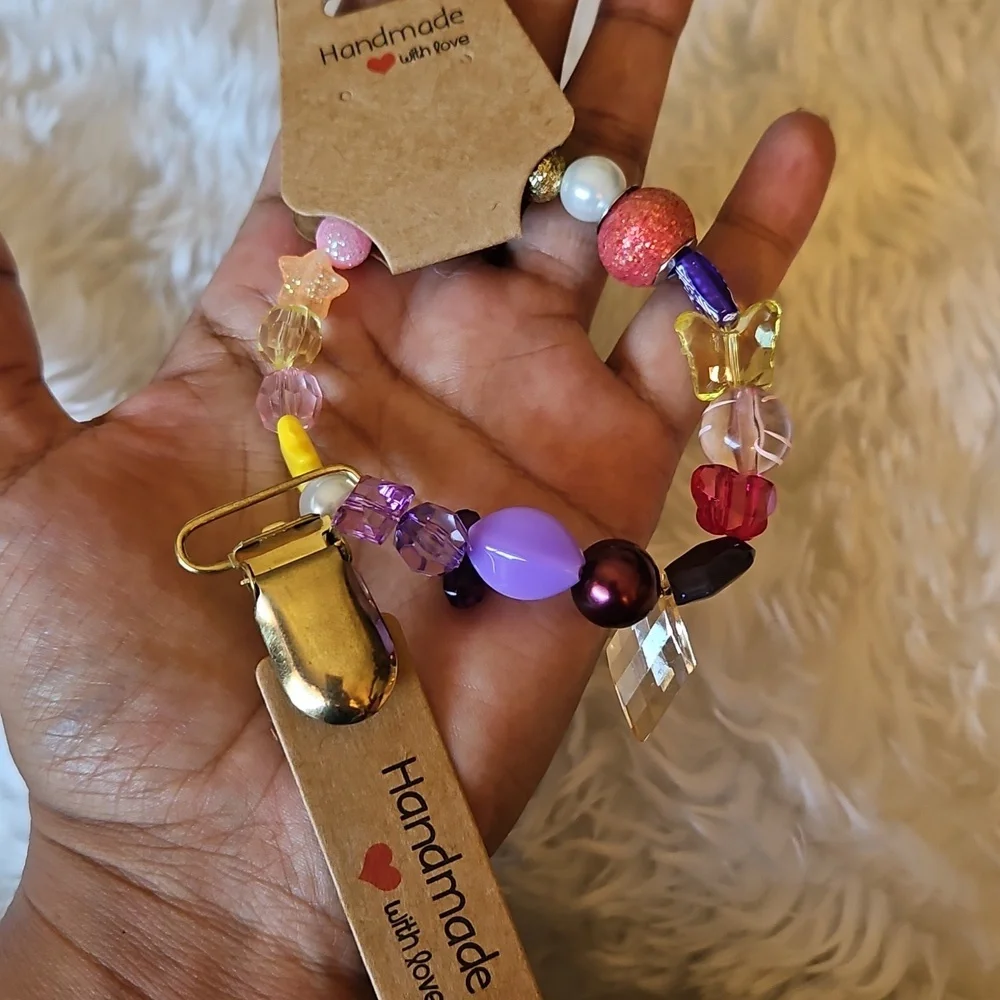 Handmade Bag Charm Accessory Colorful Beaded Bracelet stretchy kid's jewelry 4